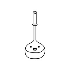 soup ladle utensil monochrome kawaii silhouette