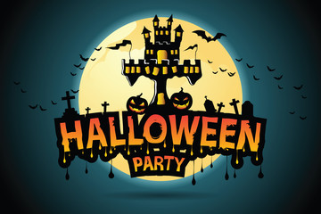 Halloween Vector lettering Halloween Party.