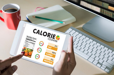 CALORIE  counting counter application Medical eating healthy Diet concept