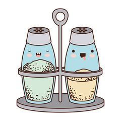 salt and pepper containers colorful kawaii silhouette