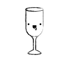 glass wine flat monochrome blurred kawaii silhouette