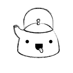 kettle jar flat monochrome blurred kawaii silhouette