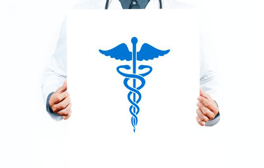 Caduceus medical symbol vector