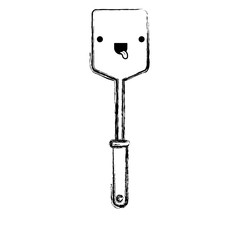 frying square spatula monochrome blurred kawaii silhouette