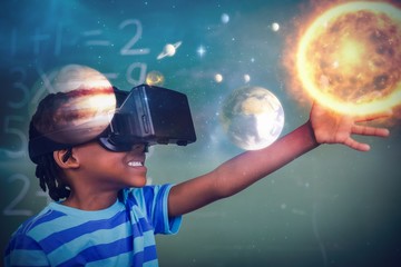 Composite image of composite image of solar system with sun