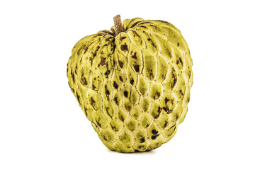 Fresh Custard Apple or Ripe Sugar Apple Fruit ( Annona, sweetsop) Isolated on white background on with clipping path / well-branched tree or shrub that bears edible fruits healthy eating / thai fruit
