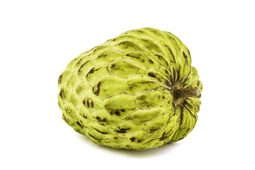 Fresh Custard Apple or Ripe Sugar Apple Fruit ( Annona, sweetsop) Isolated on white background on with clipping path / well-branched tree or shrub that bears edible fruits healthy eating / thai fruit