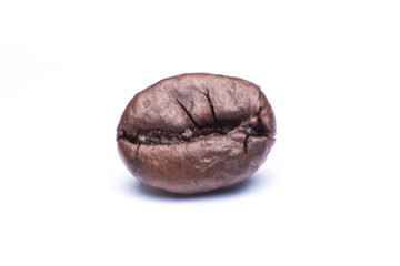 coffee bean close up macro isolated on a white background