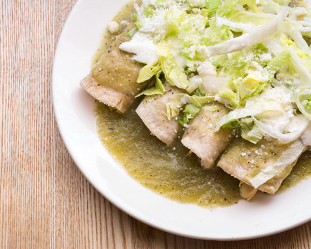 Authentic Mexican Green Enchiladas