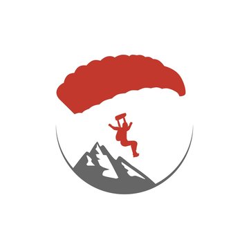 Parachuting, Hang Gliding, Paragliding, Skydiving Logo Illstration