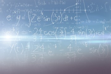 Composite image of trignometry against black background