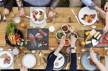 Group Of People Dining Concept