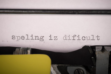 Typed text with spelling mistakes