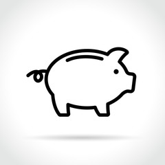 piggy bank icon on white background