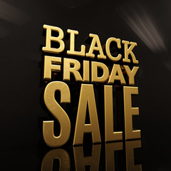 Black Friday Sale Gold Inscription Banner