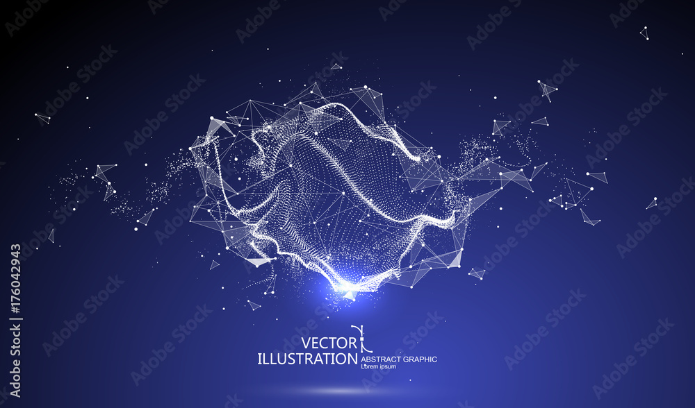 Wall mural futuristic globalization interface, a sense of science and technology abstract graphics.