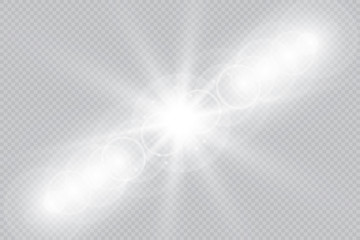 Vector transparent sunlight special lens flare light effect.