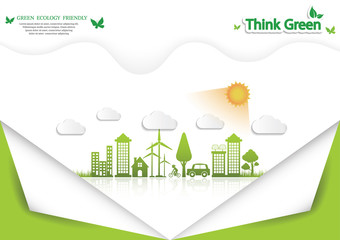 Obraz premium Ecology connection concept background . Vector infographic illustration