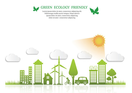 Ecology connection  concept background . Vector infographic illustration