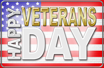 Happy Veterans Day, 3D, Honoring all who served, American holiday template.