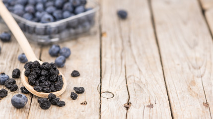 Fototapeta na wymiar Portion of Dried Blueberries
