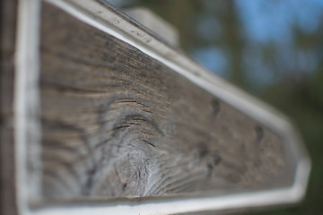 closeup of a wooden sign