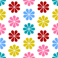 Floral Pattern Design, Babies and Kids Summer, Spring Seamless Vector Background, Cute  Wrapping Paper