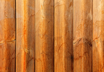 Wood background. Rustic natural dingy wooden vertical logs panel
