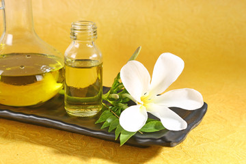 Ayurvedic Oil in Glass Bottle or Herbal Hair Oil with Herbs