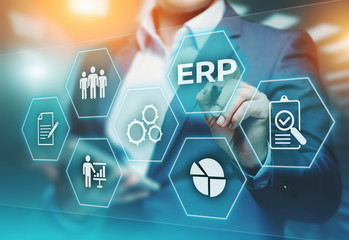 Enterprise Resource Planning ERP Corporate Company Management Business Internet Technology Concept