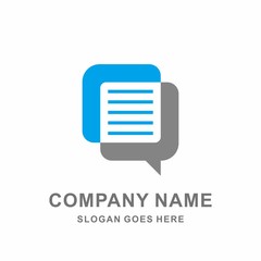 Paper Book Writing Data Document  Message Chat Icon Apps Business Company Stock Vector Logo Design Template 