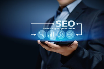 SEO Search Engine Optimization Marketing Ranking Traffic Website Internet Business Technology Concept