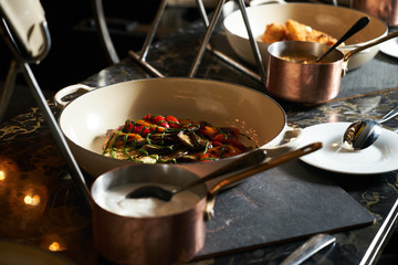 Assortment delicious set of vegetarian food