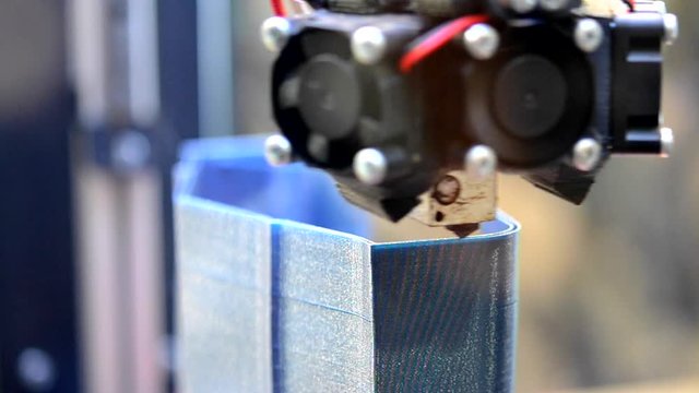 Set sequence 3-Axis 3d printer building gray abstractobject liquid molten plastic close-up. The concept of modern additive technology. The 4ht industrial revolution.