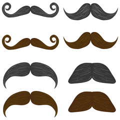 Mustache, set of man's mustache