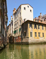 Fototapeta na wymiar Venice - View from water street to old buildings
