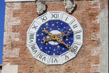 Venetian Arsenal,  complex of former shipyards and armories, clock tower,Venice, Italy