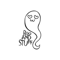 Boo and stuff. Ghost. Isolated vector object on white background.