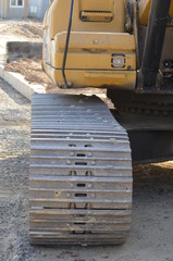 caterpillar excavator close up