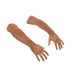 man hands on white. 3D illustration