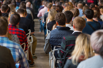 Audience at the conference, back view