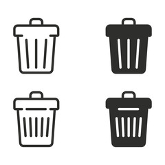 Trash can icon set.