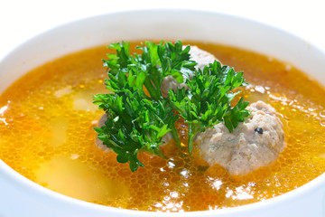soup with meatballs