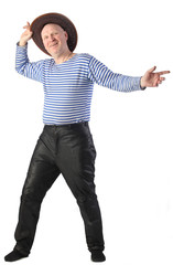 portrait of a man in a striped vest