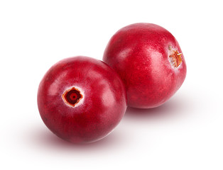 Cranberry isolated on white background closeup macro