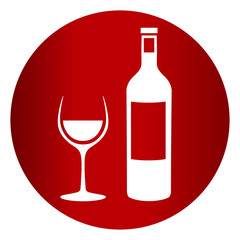 wine bottle and glass icon
