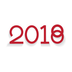 Creative text 2018 in flat design