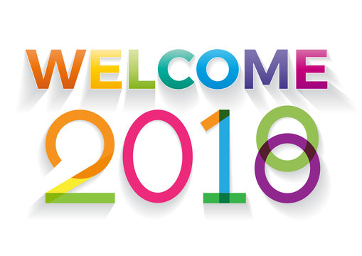 welcome 2018 creative colorful text