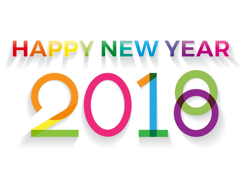 happy new year 2018 creative colorful text