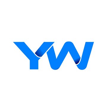 yw logo initial logo vector modern blue fold style